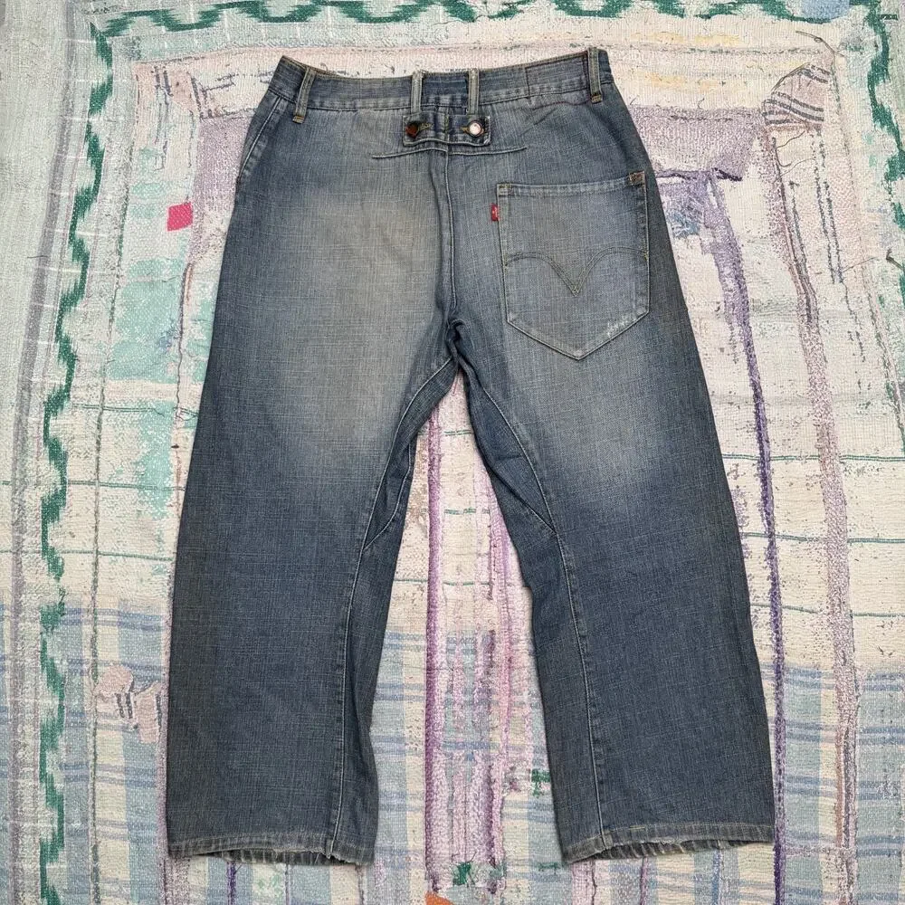 Vintage Levis Engineered Jeans Mens Blue Twisted Buckle Back One Fits 32x26.5